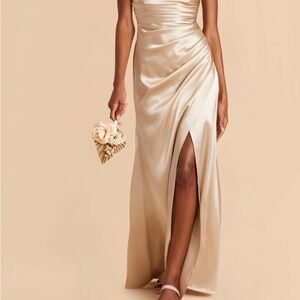 Birdy Grey Satin Cream Maxi Dress